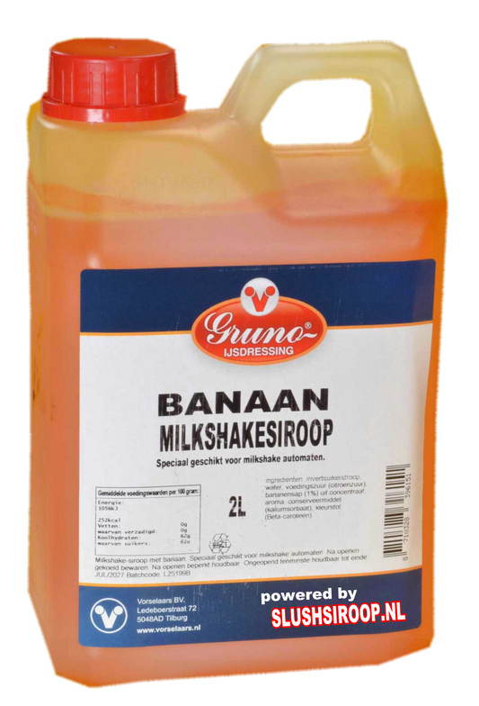 MilaNNE milkshake siroop banaan slushsiroop.nl tankje 2 liter